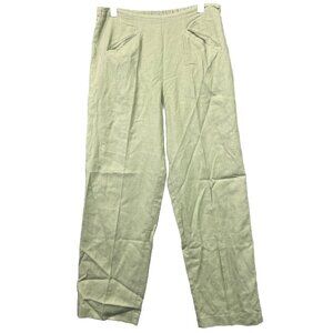 Vtg April Cornell Womens Linen Blend Pants Size S Trouser Cottage Spring Sage